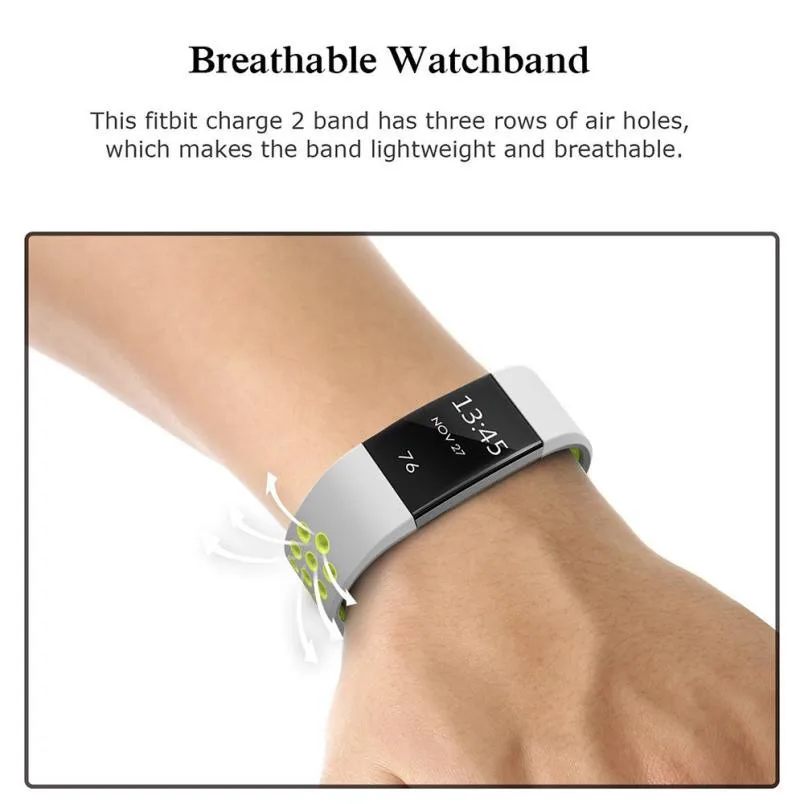 Мода двойной Цвет Спорт на открытом воздухе силиконовый браслет ремешок для FitBit Charge 2 носимые устройства умные часы SmartWatch часы relogios horloge z2