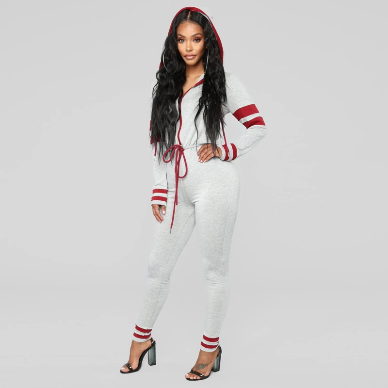

Female Jumpsuits For Women 2018 Autumn Hooded Tank Tops For Women Jumpsuit Bodycon Streetwear Winter Warm Bodysuit Drop Shipping