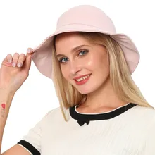 Рыбацкая шляпа леди весна лето индивидуальный ремень сплошной цвет светлая доска козырек девушки шляпы pom