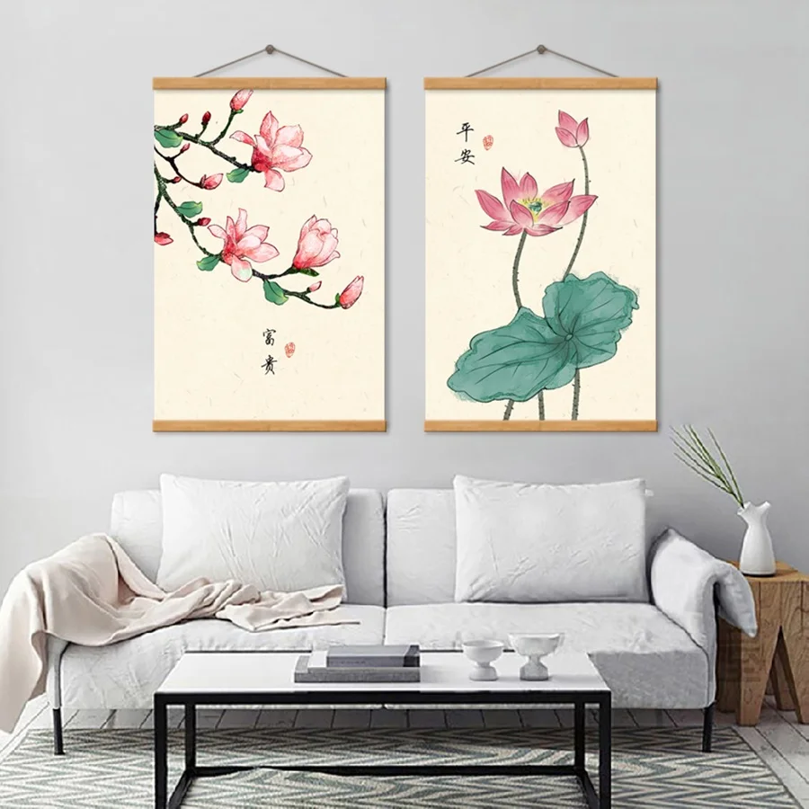 Chinese-Style-Retro-Flower-Canvas-Print-Poster-and-Painting-Lotus-Magnolia-Plants-Home-Decor-Wall-Art (3)