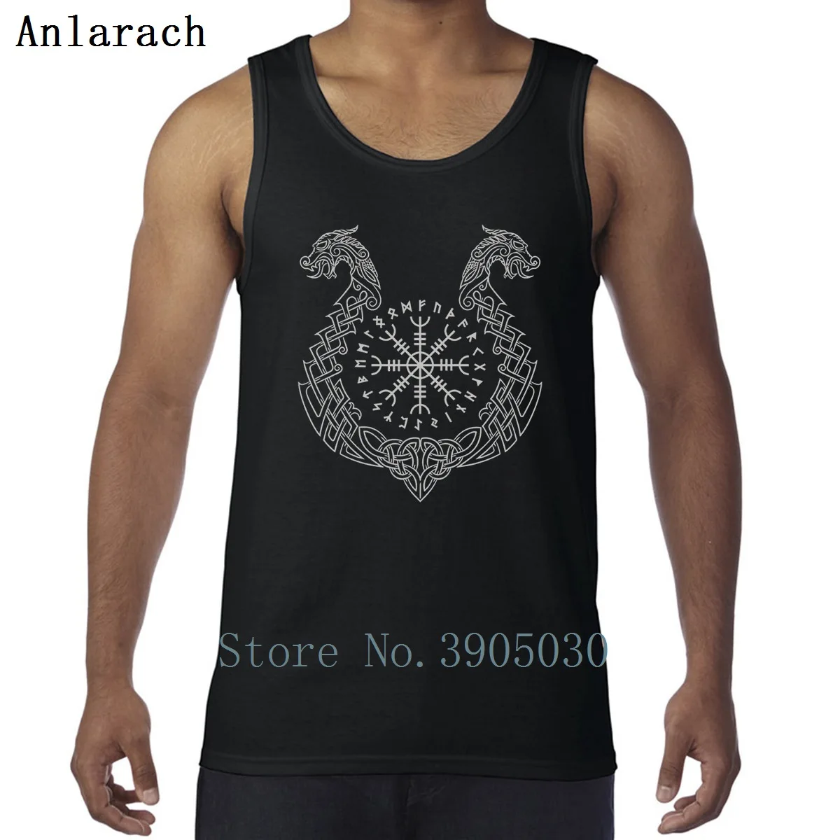 

Viking Helm Of Awe Vest Gents Custom Summer Novelty Tank Top Men Comfortable Big Sizes Clothes Anlarach Famous