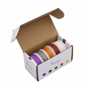 

30AWG 50m flexible silicone wire 5 color box 2 line outside 0.8mmUL3135 electronic stranding tinned copper wire cable DIY
