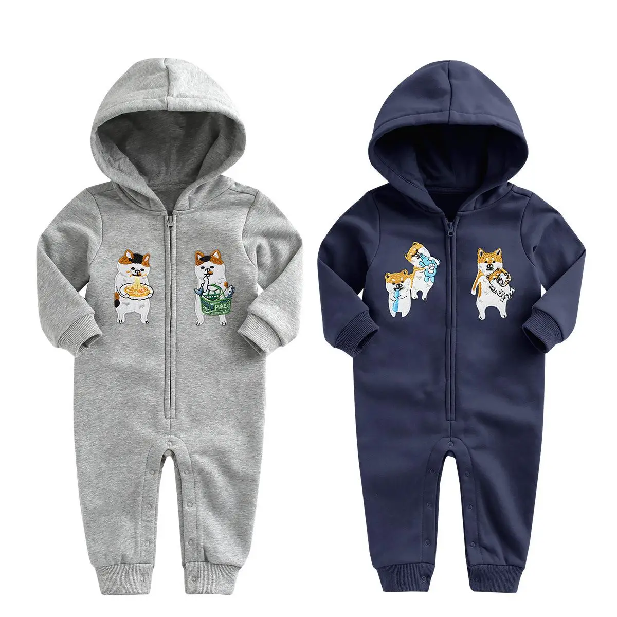 Бренды детская одежда для новорожденных детская зимняя одежда 6 м-24 м детские животные комбинезоны; для мальчиков; для девочек с длинным рукавом костюмы с капюшоном комбинезон