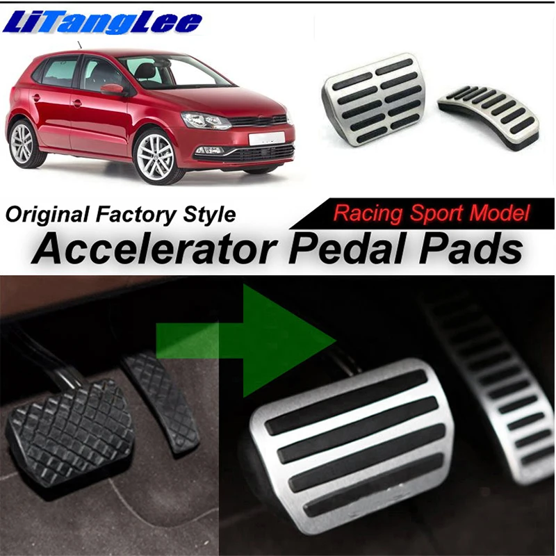 LitangLee Car Accelerator Pedal Pad Cover Sport Racing For Volkswagen VW Polo MK5 6R 6C 61 2009~2017 Foot Throttle | Автомобили и