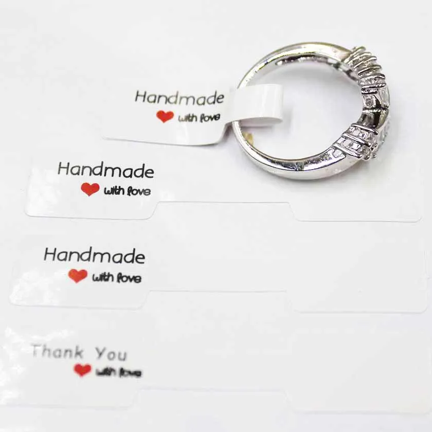 1000pcs DIY handmade ring label folded jewelry brand label sticker self