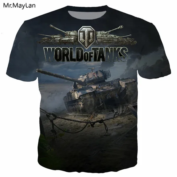 Игра World of Tanks крутая 3D Футболка с принтом Мужская/wo Мужская Военная уличная Футболка Мужская Панк футболка с круглым вырезом одежда больших размеров 5XL - Цвет: World of Tanks Tee 8