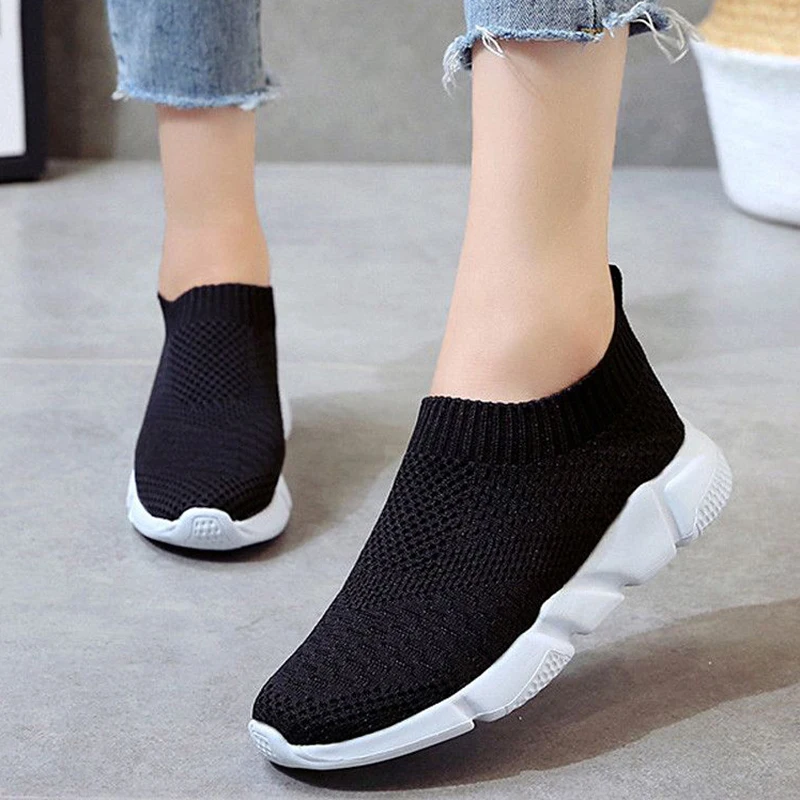 النساء أحذية زائد حجم أحذية رياضية Flyknit المرأة لينة ضوء حذاء للجيم زلة على النساء تفلكن أحذية عارضة جورب أحذية رياضية بيضاء النساء أحذية زائد حجم أحذية رياضية Flyknit المرأة لينة ضوء حذاء للجيم زلة على النساء تفلكن أحذية عارضة جورب أحذية رياضية بيضاء