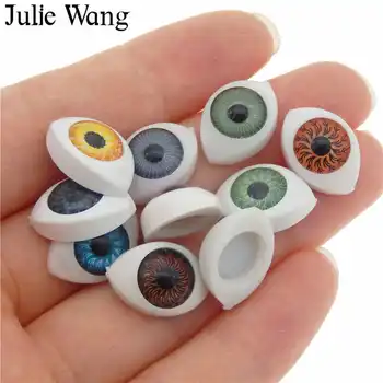 

Julie Wang 10PCS Oval Plastic Human Eyeballs Doll Eyes Mixed Color Buttons Safety For Puppet Plush Toy Doll Making Accessory