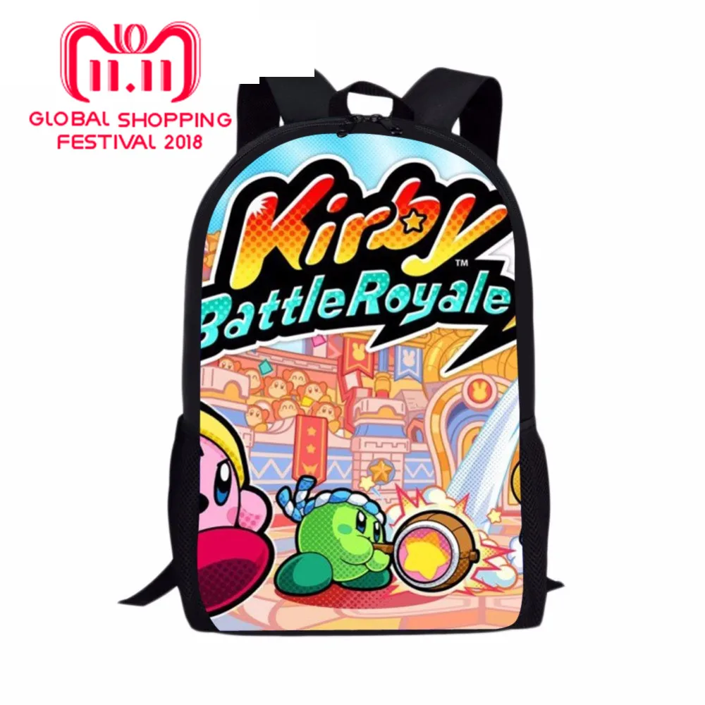 

plush kirby Print Backpack School bag For kid Girl Copy Ability Poll The Loud House Children Love Good Gift costumes