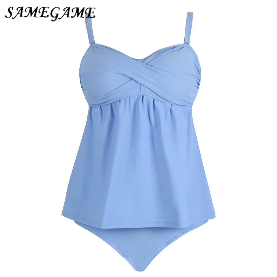 

SAMEGEAME Two Piece Bikinis Women Push Up Swimsuit High Waisted Bathing Suit Floral BiquiniTankini Beachwear Bikini Swimwear