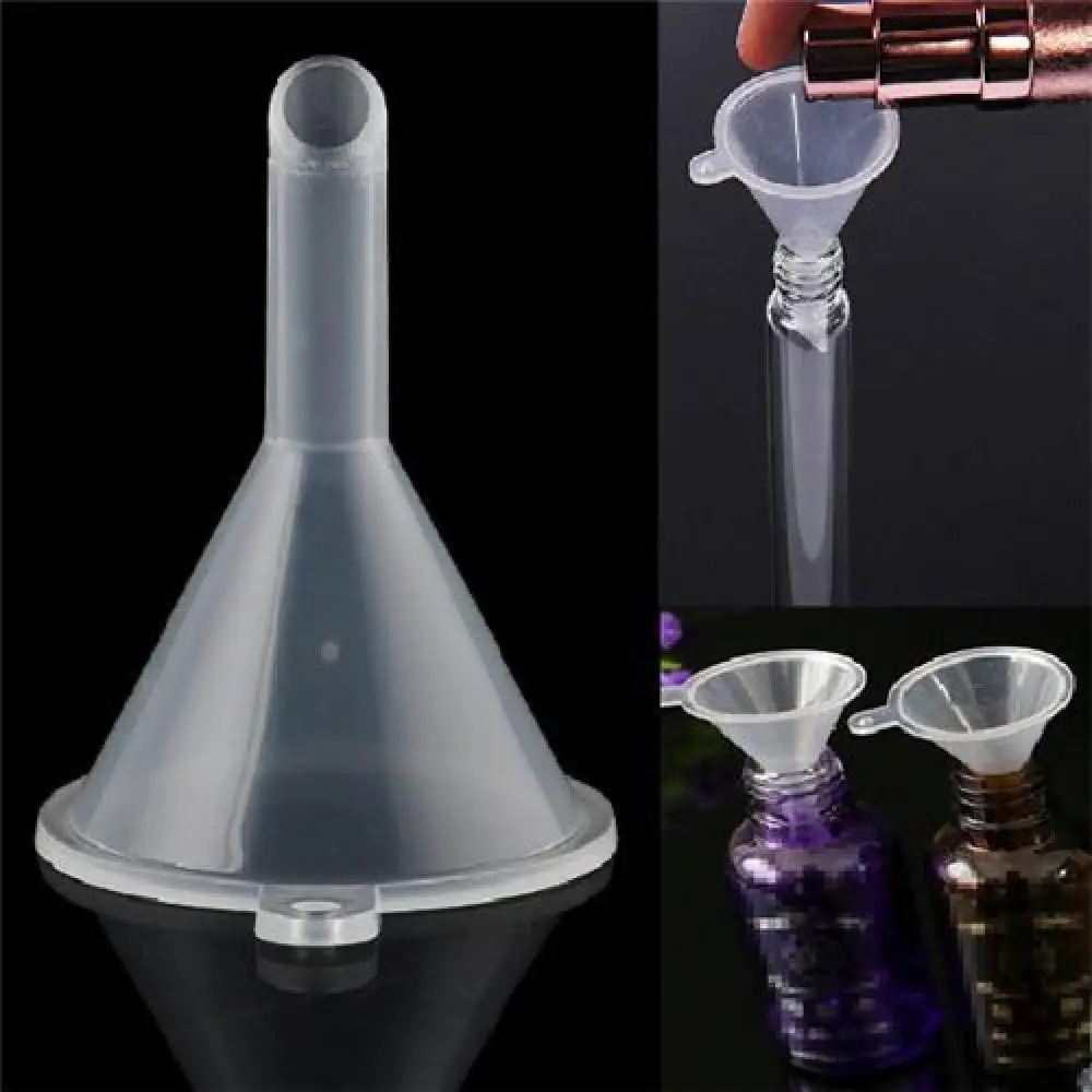 

20f# 10pcs Clear Small Plastic For Perfume Diffuser Bottle Mini Liquid Oil Funnels Lab