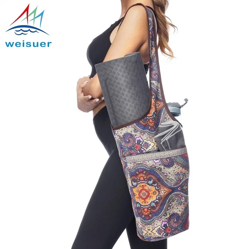 Yoga Mat Bag Carrier Durable Canvas Cotton Oblique span Yoga Backpack