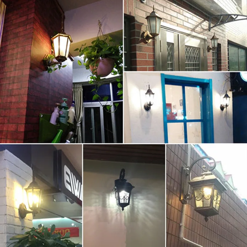 Baratos Lámpara de pared al aire libre impermeable europeo retro desván industrial viento balcón nórdico exterior pared Luz Jardín