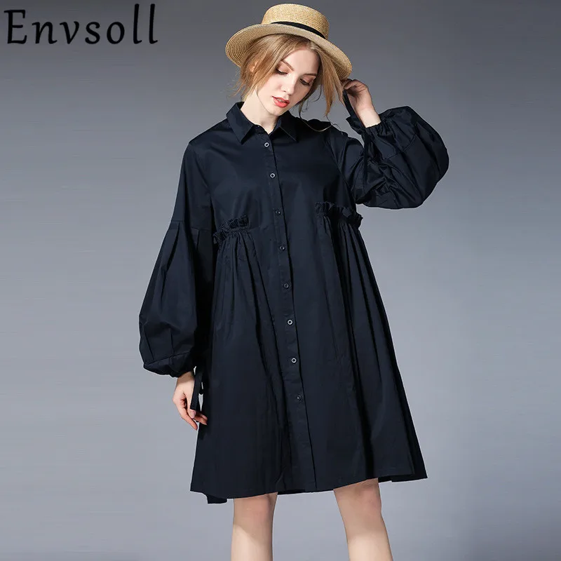 Envsoll 2018 New Spring Plus Size Maternity Dress For Pregnant Women Loose Shirt Long Sleeve Dress Pregnancy Clothes Clothing maternity clothing summer one piece dress cotton medium long 100% plus size maternity top t shirt summer short sleeve loose long