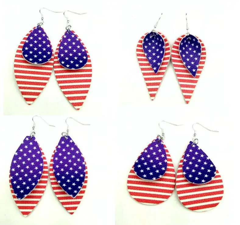 

20pairs New Unique Design Cut Out Rose Floral Print Leather Teardrop Earrings for Women Tear Drops Fit for All 2019 new style