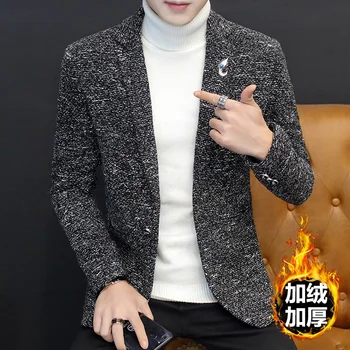 

HOBO 2020 men leisure suits, cultivate one's morality young more handsome and velvet cloth small blazer