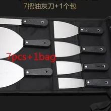 7 различных размеров шпатлевка нож " 1,5" " 2,5" " 4" " циклевка стен углеродистая сталь пластиковая ручка строительный инструмент штукатурный шпатель