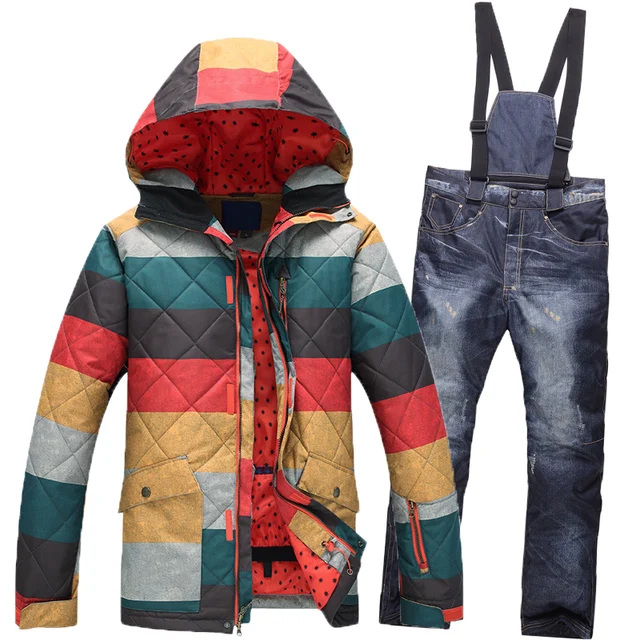 Cheap New Winter Snowboarding sets men's Windproof Waterproof Ski Jackets+Pants Warm Breathable Clothes Set Sportswear 