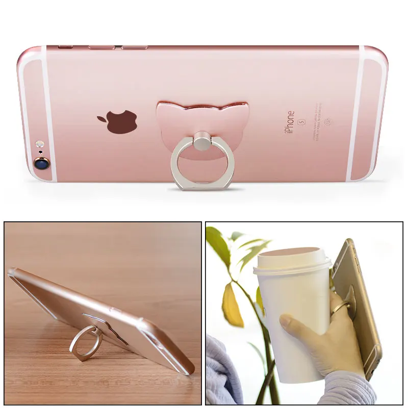 360 Degree Universal Finger Ring Holder Stand Mobile Phone Holder Desk Bracket Support For iPhone Xiaomi Samsung iPad Car Mount