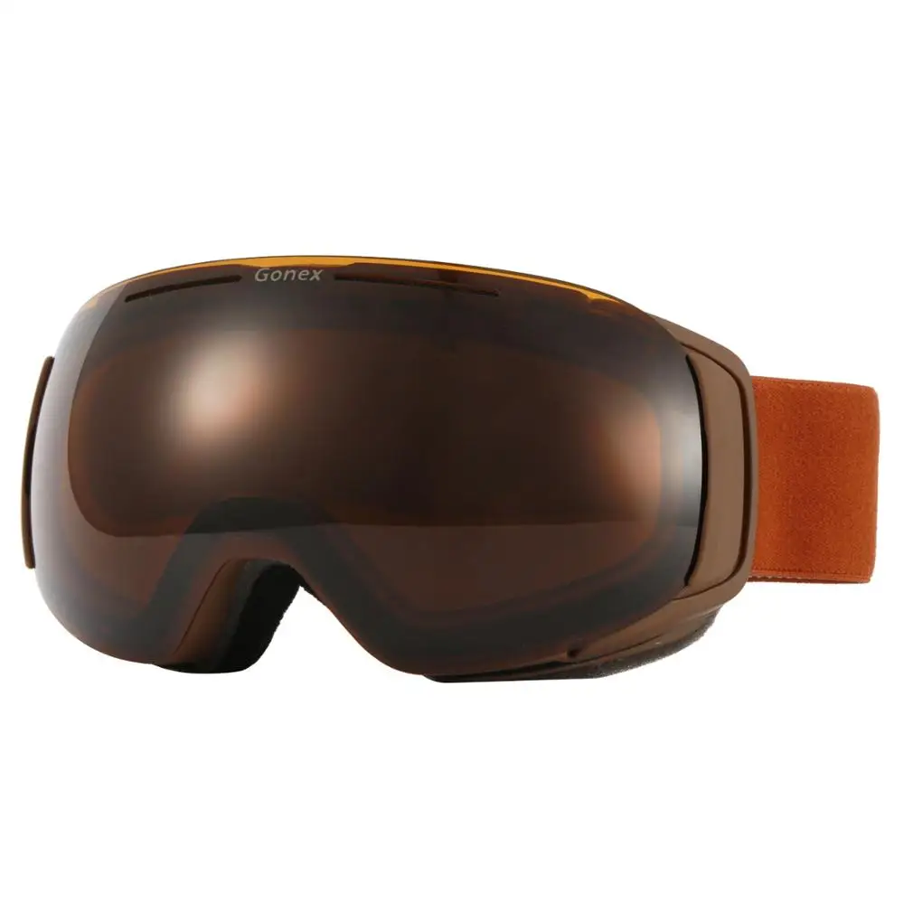 Gonex магнитные OTG лыжные очки, лыжные очки для сноуборда и лыж, очки для мужчин и женщин, защита UV400, противотуманные, сменные линзы - Цвет: Brown Brown
