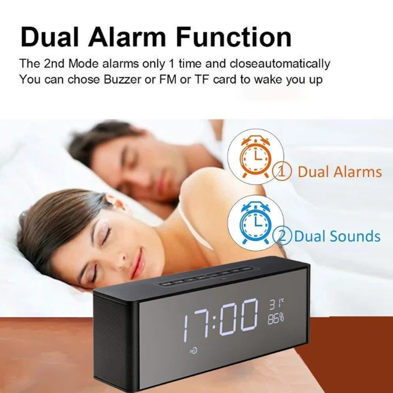 

new Outdoor Portable Wireless Bluetooth Speaker with Big Power 10w Alrm Function with a grand affichage LED