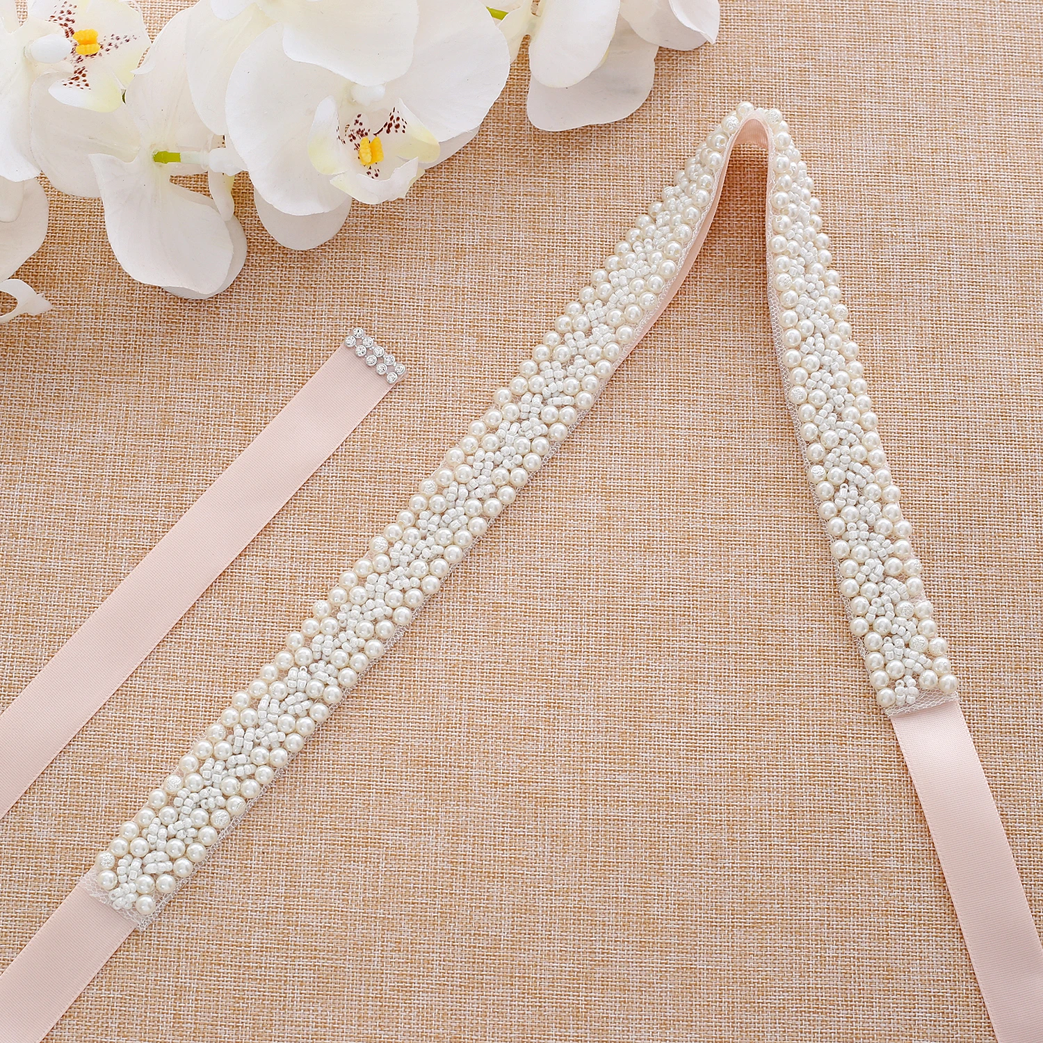 Bridal Waistband Pearls Wedding Belts handmade