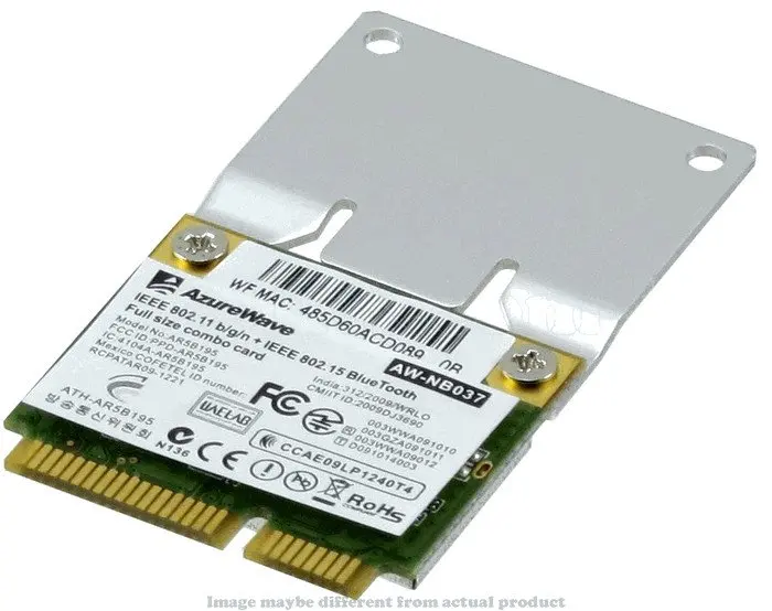 

Azurewave AW-NB037 IEEE802.11b/g/n + Bluetooth MiniPCIe Wireless LAN Card