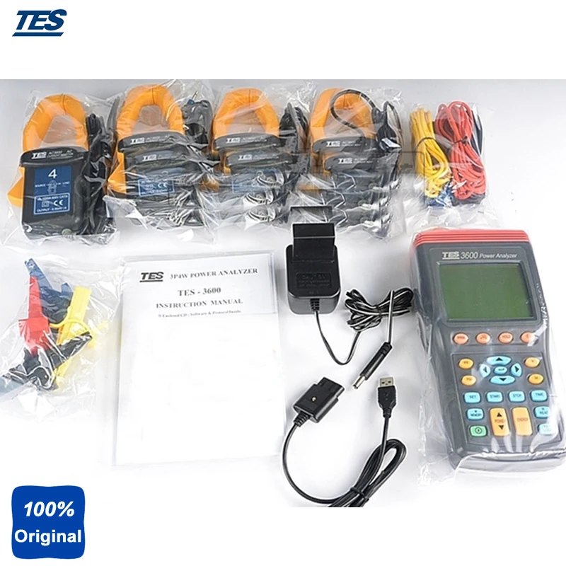 3 фазный анализатор мощности тестер истинных RMS с программным обеспечением TES3600|3
