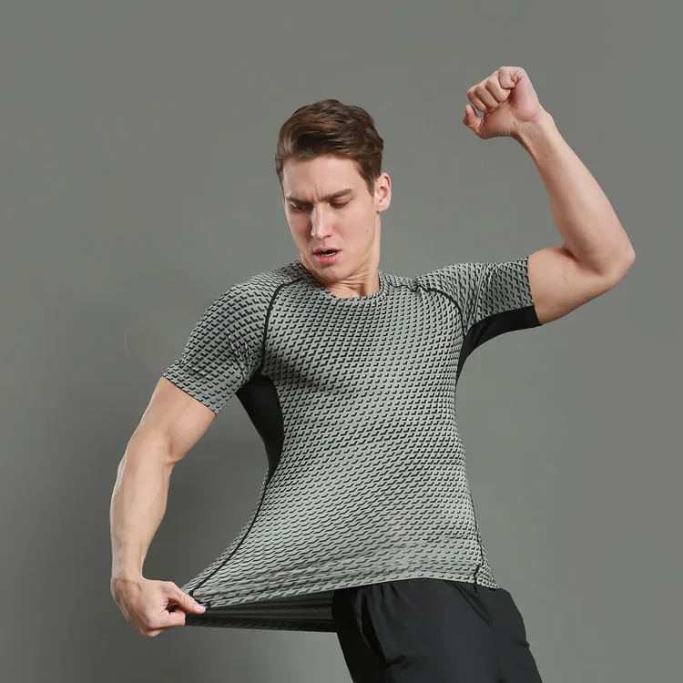 

A18202 Men Compression Sleeveless vest Running Jogging High-Quality elastic Quick-Drying Gym Male Brand Sport Top Gym Clothes