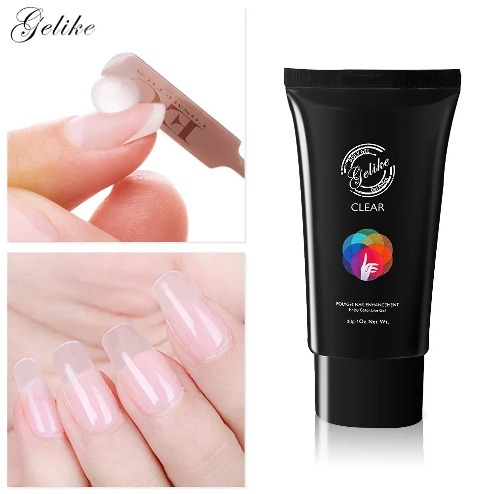

Gelike 30g Poly Gel Nail Tips Brush Nail Tool Finger Extension Nail Gel Camouflage UV LED Hard Gel Builder Gel