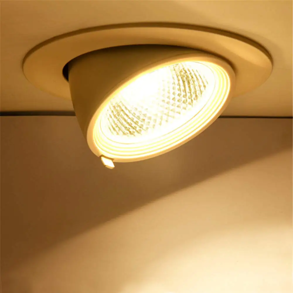 360 градусов Регулируемый Встраиваемый светодиодный точечный светильник, потолочный светильник, 3 Вт-30 Вт карданный встраиваемый светильник s светильник для домашнего магазина