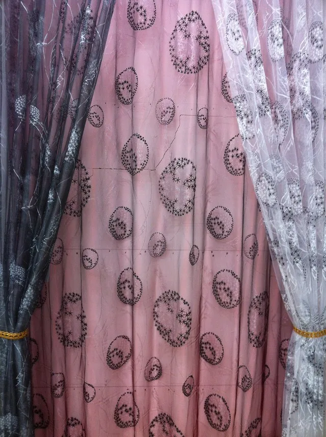 CS 153 Curtain fabrics yarn for Bedroom Rustic Curtain fabric Yarn