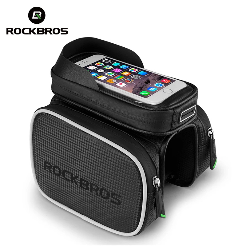 

ROCKBROS 6.2 Inch Bicycle Front Frame Top Tube Bag Waterproof TPU Touch Screen MTB Road Bike Bags Cell Phone Bicycle Cycling Bag