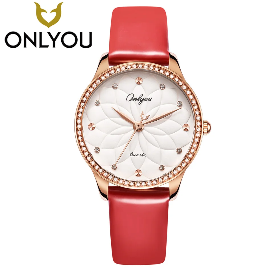 

ONLYOU Women Top Brand Luxury Crystal Diamond Watches Ladies Fashion Casual Clock Woman Rose Gold Quartz Gift Watch Wholesale