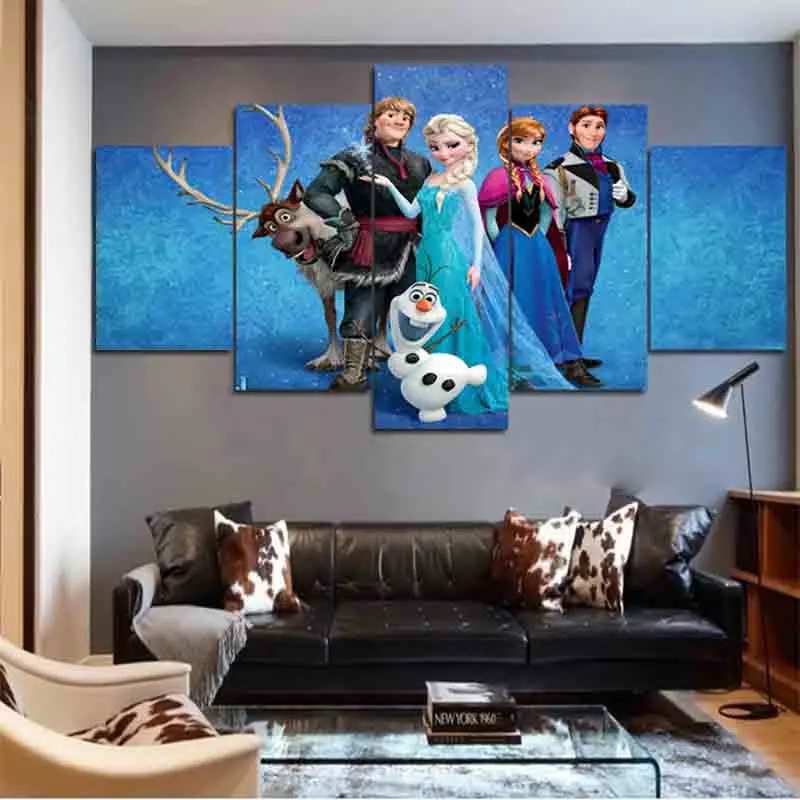 

Canvas Printing Unframed Figure of Frozen picture Waterproof Ink Spray Painting Wall Art for living Room