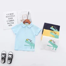 Fashion Summer Cotton Baby Boys Short Sleeved T-shirt Cartoon Printed Children Tees Kids Tops For Age 2-7 Years Old