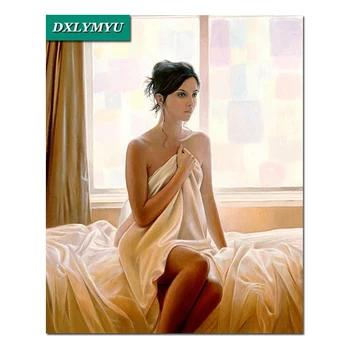 

Bed sheets nude art Needlework Square Beads Embroidery Diy Diamond Painting Drill Rhinestone Full Pasted Pattern Decor Paintings