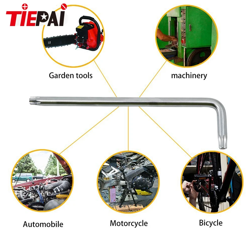 9Pcs Box End Wrench Tool Set Anti Tamper Proof Torx Key Bit Wrench L-Shape T10 T1 T20 T25 T27 T30 T40 T45T50 Short Length Type 2..