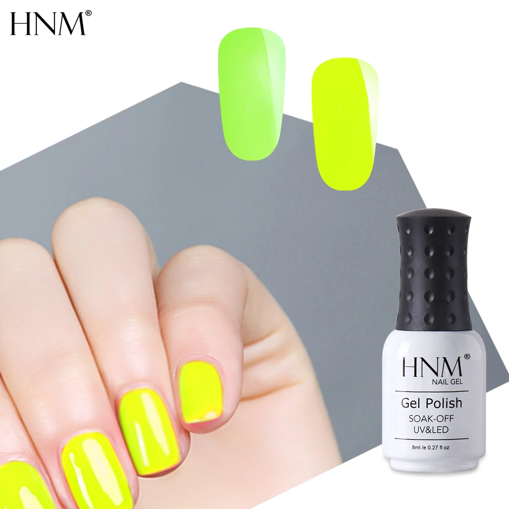 Флуоресцентный Гель лак HNM 8 мл отмачиваемый УФ гель Vernis a Ongle штемпелюя эмаль