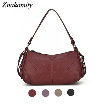 

Znakomity Luxury Crossbody Women Bags Designer Waterproof Women Soft Leather Shoulder Bag Pillow Design Girls Messenger Bag 2019
