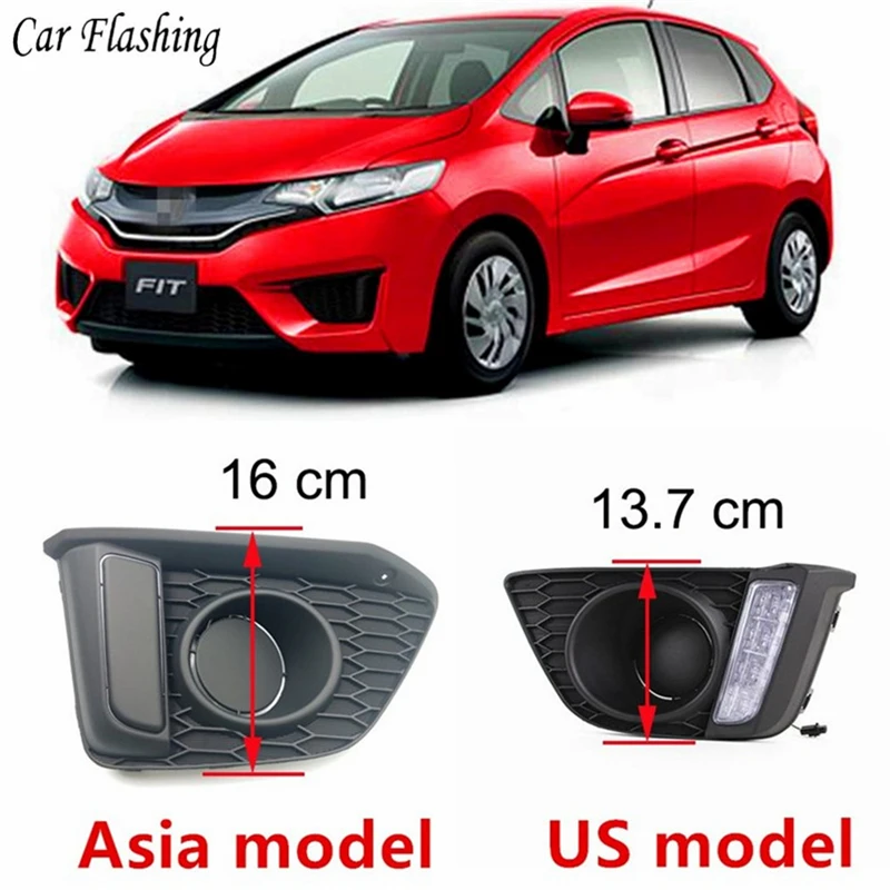 Автомобильные мигающие фары 2 шт DRL для Honda Jazz Fit 2014 2015 2016 дневные ходовые огни
