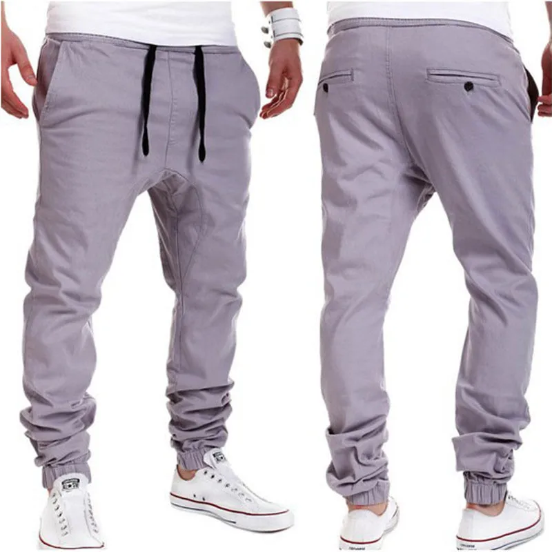 2018 Men Urban Pants Casual Elastic Cotton Mens Fitness Workout Pants Skinny Sweatpants Trousers Jogger Pants