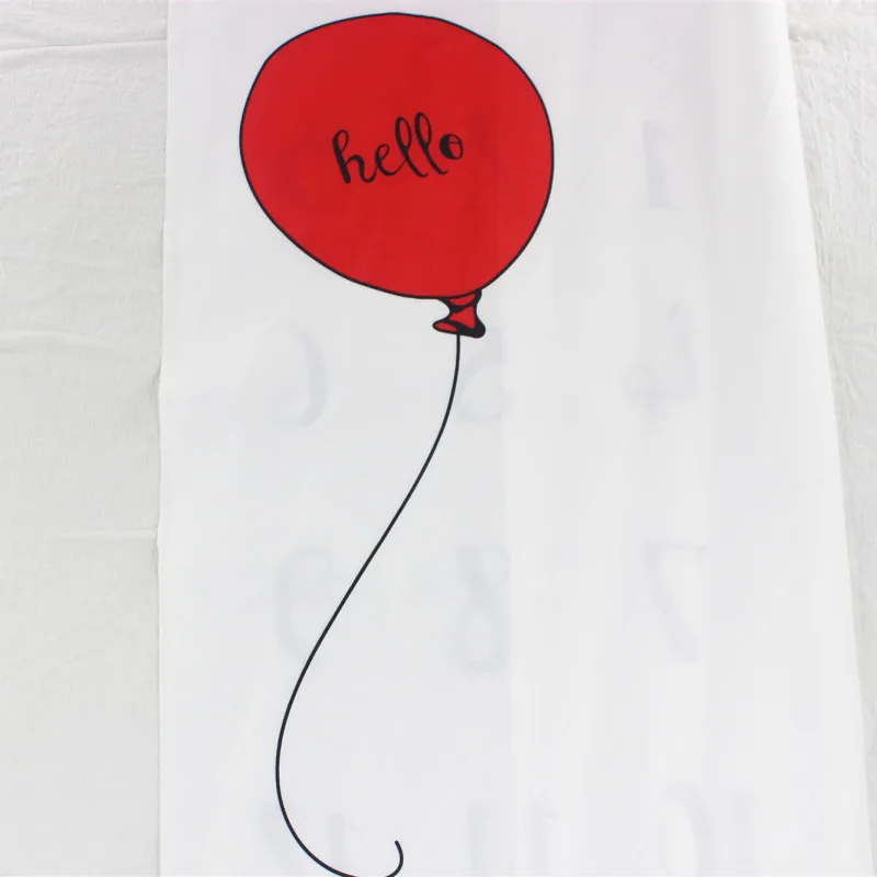 Фон для фотосъемки новорожденных, одеяло для младенцев с изображением красных воздушных шаров и букв, одеяло для месячного роста