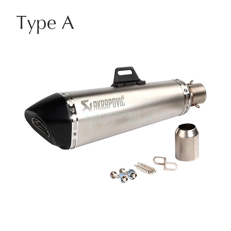 Láser 470mm Universal de la motocicleta Akrapovic silenciador de Escape TMAX530 TMAX500 Punta de fibra de carbono Hexagonal 51mm sistema de Escape amortiguador