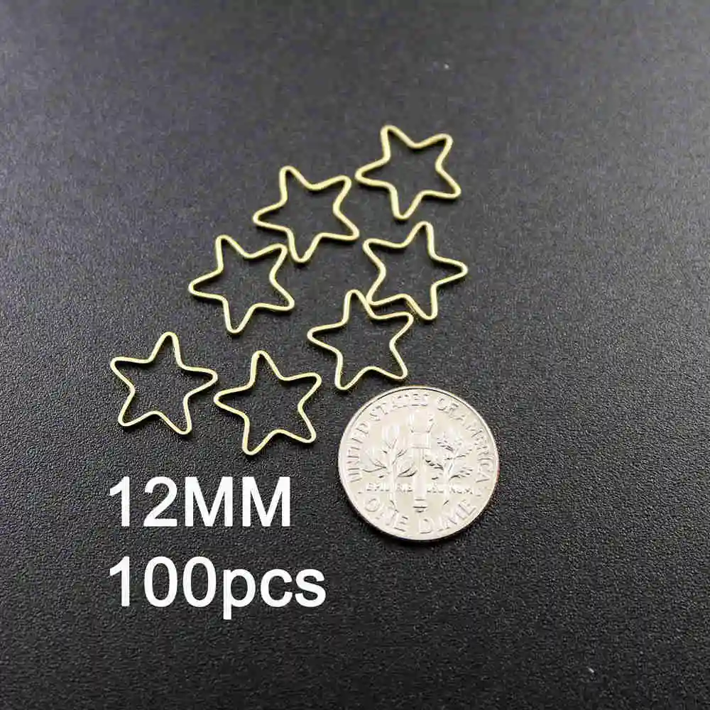 8-40 мм простое сырье латунный провод звезда петля замкнутое кольцо DIY Аксессуары к кулонам 1800329 - Окраска металла: 12mm 100pcs