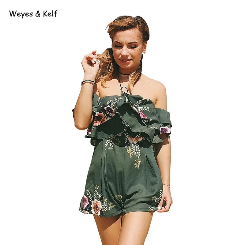 Weyes & Kelf Off Shoulder Boho Lace Rompers Womens