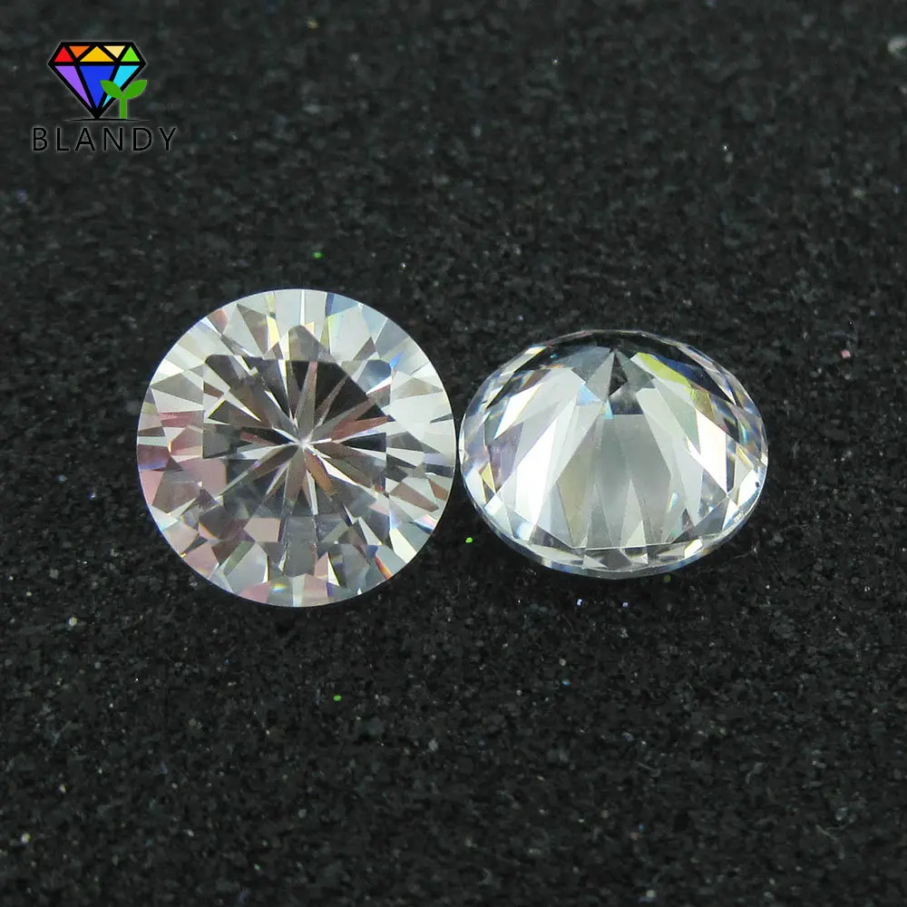 

100pcs/bag 5A Round European Machine Cut CZ Stone Loose Synthetic White Cubic Zirconia Stone