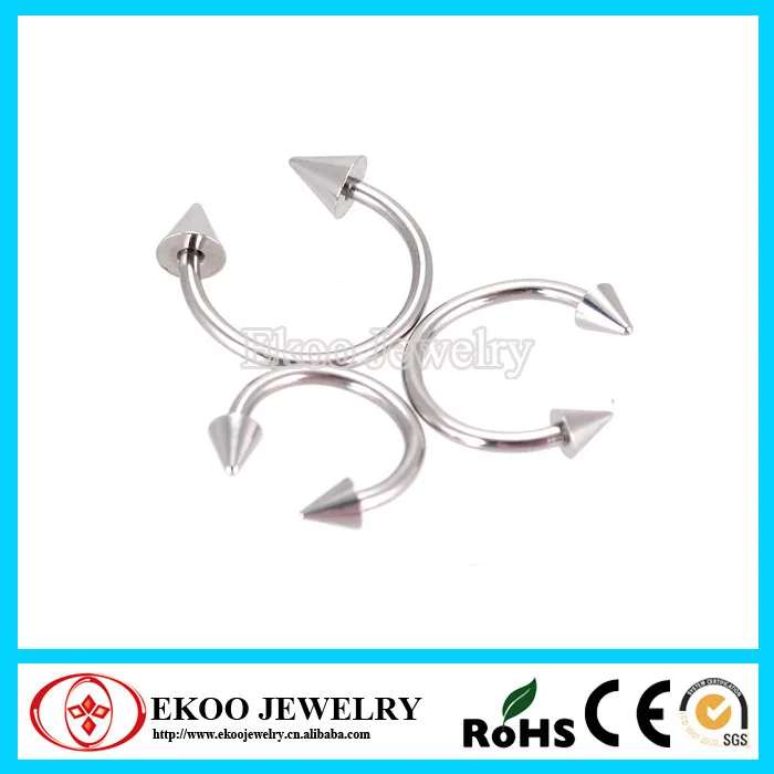 

316L Surgical Steel 18 Gauge Circular Barbell Stud Earrings With Cone Mixed 4 Sizes Fashion Body Jewelry