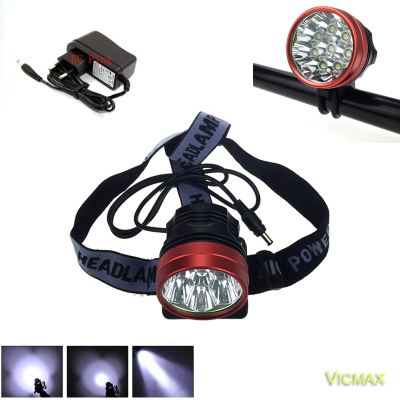 

VICMAX bicycle lamp bike light 12000LM 8 x XM-L T6 LED Bicycle Light 3 Modes with 6x18650 8.4v Battery Pack + Charger