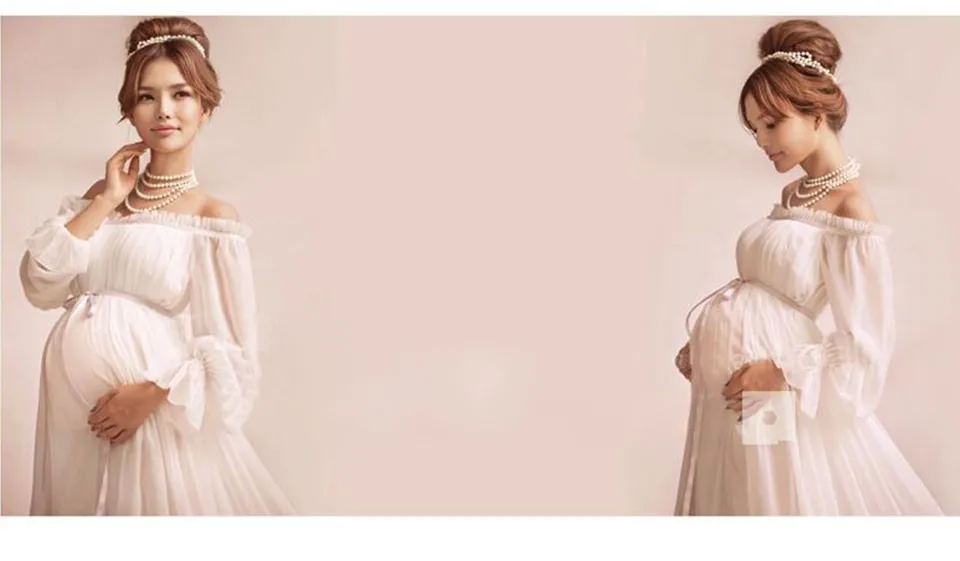 SLYXSH новое платье белое шифоновое платье для беременных реквизит для фотосессии беременность фотосессия для беременных ночная рубашка
